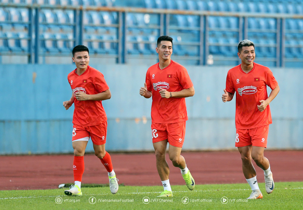 Đội tuyển Việt Nam nỗ lực tập luyện hướng đến vòng loại thứ 3 Asian Cup 2027. Ảnh: VFF