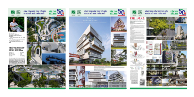 3 công trình kiến trúc tiêu biểu của thành phố được trưng bày triển lãm.