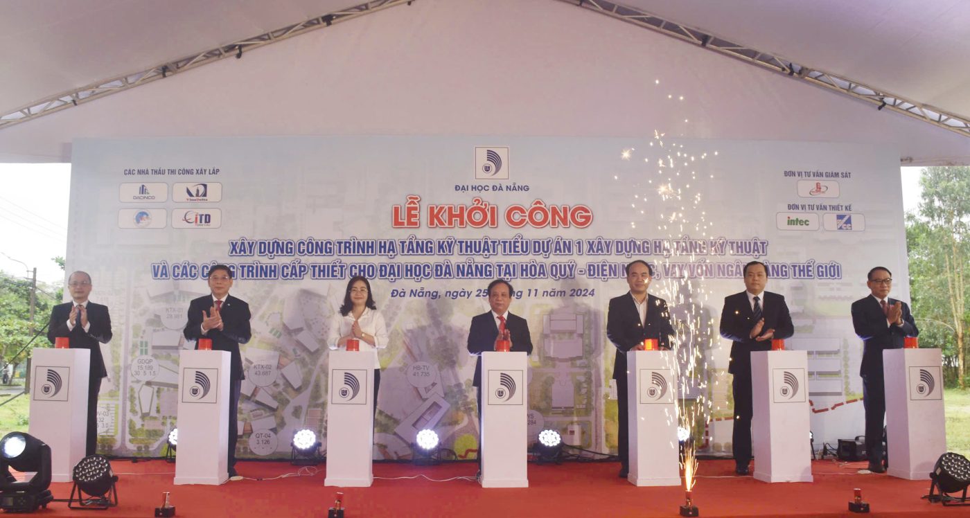 Cuối năm 2024, Đại học Đà Nẵng khởi công xây dựng hạ tầng kỹ thuật, dự án Khu đô thị Đại học Đà Nẵng là cơ sở để hướng tới đại học quốc gia. Ảnh: NHẬT HẠ