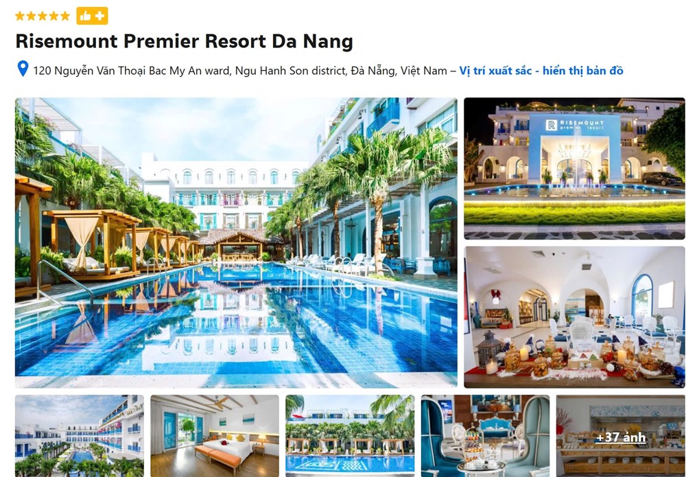 Trên nền tảng bán phòng trực tuyến, khách sạn Risemount Premier Resort Đà Nẵng vẫn gắn mác 5 sao