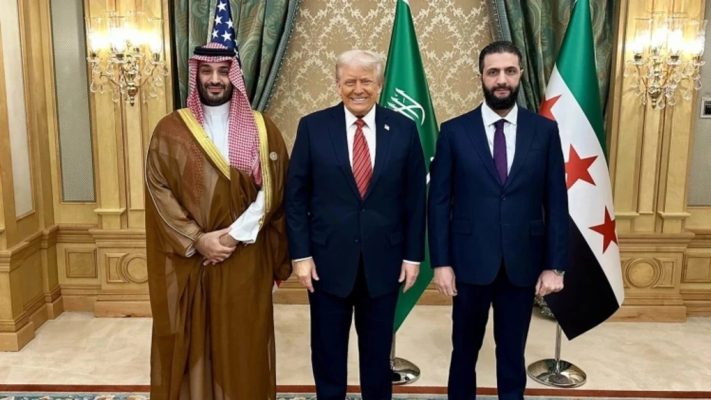 Cuộc gặp giữa lãnh đạo Mỹ, Syria và Saudi Ảnh: Reuters.