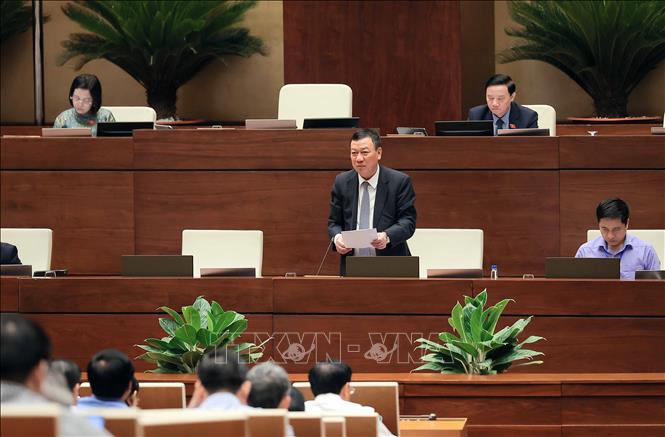 Tổng Thanh tra Chính phủ Đoàn Hồng Phong phát biểu giải trình, làm rõ một số vấn đề đại biểu Quốc hội nêu. Ảnh: An Đăng/TTXVN