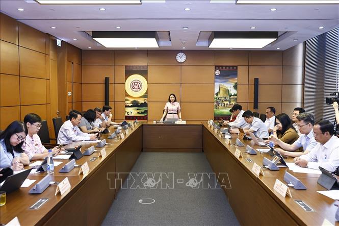 Đoàn đại biểu Quốc hội các tỉnh Quảng Bình, Đồng Nai và Phú Thọ thảo luận ở tổ, sáng 11/6. Ảnh: Doãn Tấn/TTXVN