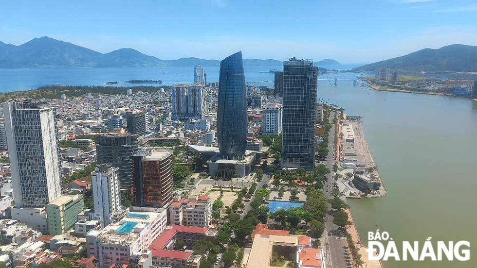 Khu vực có bố trí địa điểm làm việc của nhiều cơ quan sau sáp nhập thành phố Đà Nẵng và tỉnh Quảng Nam. Ảnh: TRIỆU TÙNG