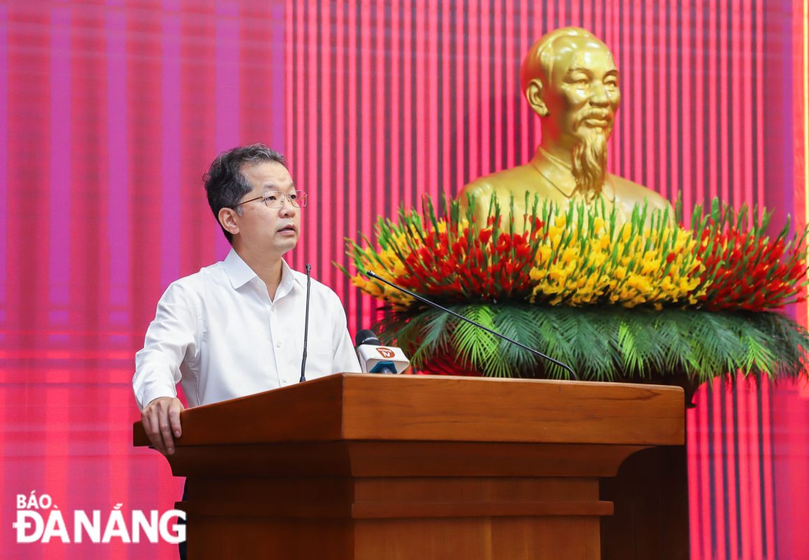 Bí thư Thành ủy Nguyễn Văn Quảng phát biểu khai mạc. Ảnh: NGỌC PHÚ