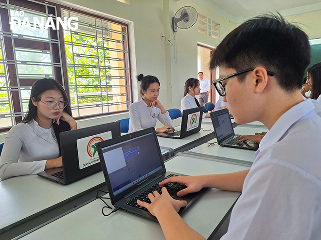 Học sinh Trường THPT Thái Phiên trong một giờ học. Ảnh: THU HÀ
